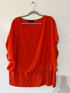 Joseph A Bright Orange Dolman Tunic Top